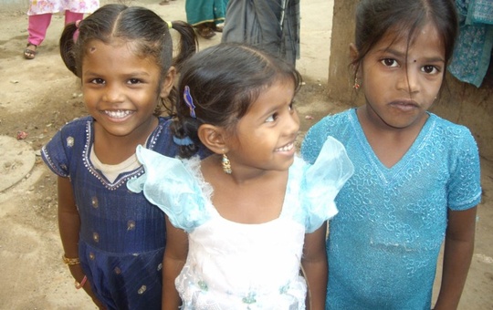 Slumkinder in Bangalore in Indien 