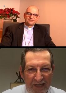 Bischof Dr. Franz Jung (oben)  und Tropenmediziner Professor Dr. August Stich tauschten sich auf Instagram über Gesundheit, Corona und globale Verantwortung aus. 