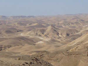 Eine Wüstenlandschaft in Israel