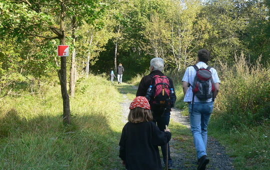 Pilger gehen den Franziskusweg.
